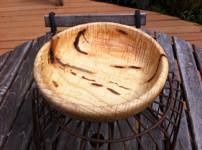 Ash Bowl with Bark Inclusions